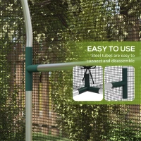 Outsunny 4.9' x 3.9' Crop Cage with Zipper Roll-Up Door, Mesh Plant Protection Tent from Animals with Galvanised Steel Frame(m-5)