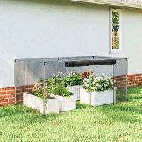 Outsunny Galvanized Steel Crop Cage, Plant Protection Tent with Zippered Door, 8' x 4', Black(m-9)