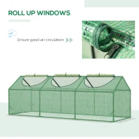 Outsunny Portable Mini Tunnel Greenhouse Garden Planting Warm House with 3 Windows, 71" x 24" x 24", Green(m-5)
