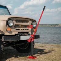 HOMCOM 3 Tonne/6600 lb Farm Jack, 48" High Lift Jack for 4x4 Tractors Trucks Agricultural Lifting, Red(m-8)