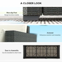 Outsunny 3-Seater Outdoor Sofa with Cushions, PE Rattan Conversation Patio Couch with Pillows for Garden, Poolside, Cream White(m-6)