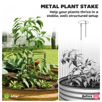 Outsunny 7' x 3' x 1' Large Outdoor Planter Box, Galvanized Raised Garden Bed with Metal Plant Stake, Brown(m-4)