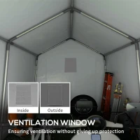 Outsunny 10' x 10' Outdoor Storage Shed Portable Garage with Roll-up Door for Motorcycle, Bike, Garden Tools, Dark Grey(m-7)