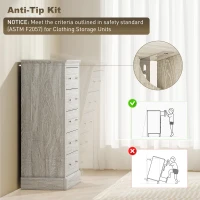 HOMCOM 31" Wide Farmhouse Chest of Drawers with 5 Drawers, Dresser for Bedroom with Wood Top for Living Room, Dirty Oak(m-5)