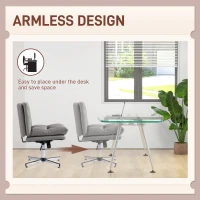 HOMCOM Armless Office Chair, Criss Cross Chair with Adjustable Height & Tilt Function for Home Office, Study, Grey(m-7)