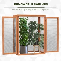 Outsunny Wooden 2 Tier Cold Frame Greenhouse Polycarbonate Plant Grow House Portable Garden, 22.8" x 17.3" x 30.7", Orange(m-7)