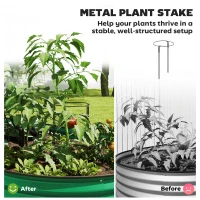 Outsunny 7' x 3' x 1' Large Outdoor Planter Box, Galvanized Raised Garden Bed with Metal Plant Stake, Green(m-4)