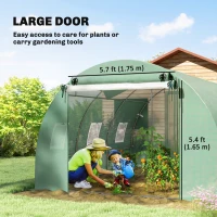 Outsunny Walk-in Greenhouse with with UV/Wind Resistant, Plant Hot House w/ Support Rods, Roll-up Mesh Door, Mesh Windows, 13'x9.8'x6.6', Green(m-7)