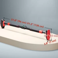 Soozier Pull Up Bar Doorway No Screws, Chin Up Bar with Level Metre, 37.8"-51.2" (96-130cm) Width Adjustable, Max Load 440lbs(m-3)