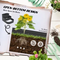 Outsunny 5.2'x3.6'x2.7' Outdoor Raised Garden Bed, 3-Tier Galvanized Planter Box with Safety Edging for Vegetable, Flower, Grey(m-5)