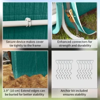 Outsunny 7.9' x 6.6' Garden Storage Tent, Patio Storage Shelter w/ Metal Frame and Double Zipper Doors, Green(m-6)