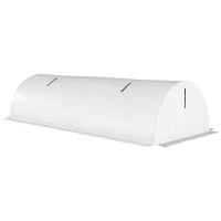 Outsunny Portable Mini Greenhouse, Tunnel Growing Tent with 5 Mesh Windows and Steel Frame,7' x 3' x 2', White(m-2)