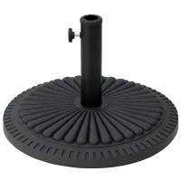 Outsunny Patio Umbrella Base Stand, Round Cement Parasol Holder for Outdoor, Patio, Garden, Beach, Fits Φ1.4", Φ1.5" and Φ 2" Pole, Black(m-2)