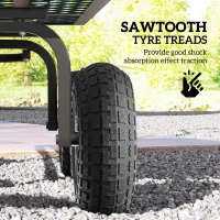 Outsunny Set of 2 Pneumatic Wheels, 10" Wheelbarrow Wheels Replacement for Barn Carts, Hose Carts, Garden Carts, Black(m-4)