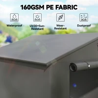 Outsunny 8' x 6' Portable Shed, Waterproof Bike Tent with Roll-up Zipper Door, Vent and Galvanised Metal Frame, Dark Grey(m-5)