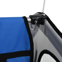 Aosom 2-Seat Child Bike Trailer for Kids with a Strong Steel Frame, 5-Point Safety Harnesses, & Comfortable Seat, Blue(m-8)