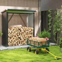 Outsunny Garden Cart, Utility Wagon Cart with Removable Sides, Convert into Flatbed, 10" Wheels, 180° Rotating Handle, Green(m-9)