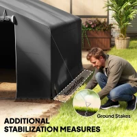 Outsunny 10' x 10' Portable Shed, Waterproof Bike Tent with Roll-up Zipper Door and Reinforced Galvanised Metal Frame, Dark Grey(m-7)
