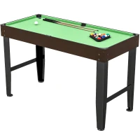 Soozier 55" Mini Pool Table, Pool Game Billiard Table Set with 2 Cues, 16 Balls, 2 Chalks, Triangle, Brush, Green(m-2)
