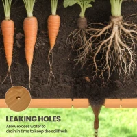 Outsunny 43.25" x 18" x 30" Raised Garden Bed, Wooden Plant Stand with 8 Grid Box, Storage Shelf for Outdoor, Natural Wood Colour(m-7)