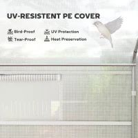 Outsunny Walk-in Tunnel Greenhouse with Galvanized Steel Frame and Windows, Garden Planting Warm House, 13' x 10' x 6.5' , White(m-4)