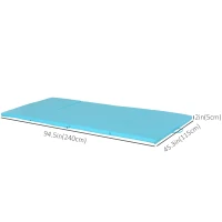 Soozier 4'x8'x2" Folding Gymnastics Tumbling Mat, Exercise Mat with Carrying Handles for Yoga, MMA, Martial Arts, Stretching, Core Workouts, Light Blue(m-3)