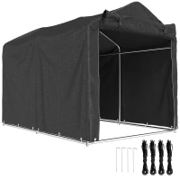 Outsunny Outdoor Storage Shed, UV Resistant Bike Tent with Roll-up Zipper Door, Portable Shed for Bike, Motorcycle, Black(m-11)