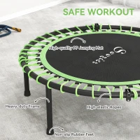 Soozier 45" Mini Trampoline for Adults, Foldable Fitness Exercise Rebounder with Adjustable Handle(m-6)