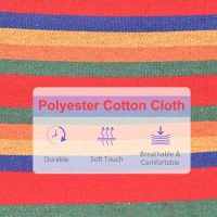 Outsunny Cotton Hammock Portable Soft Swing Sleeping w/ Headrest & Side Pocket Deluxe Swing Chair for Beach, Yard, Bedroom, Patio, Porch, Indoor, Outdoor, Rainbow Stripes(m-4)