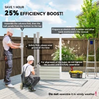 Outsunny 6 x 4FT Galvanized Garden Storage Shed, Metal Outdoor Shed with Double Doors and 2 Vents, Light Grey(m-4)