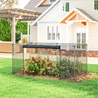 Outsunny Galvanized Steel Crop Cage, Plant Protection Tent with Zippered Door, 8' x 4', Black(m-10)