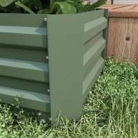 Outsunny Set of 2 Raised Garden Bed, Steel Elevated Planter Box for Flowers, Herbs, Succulents, 39"x20"x12", Green(m-9)