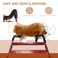 Qaba Kids Spring Rocking Horse Rodeo Bull Style with Realistic Sounds for Children over 3 Years Old(m-4)