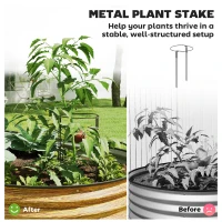 Outsunny 6' x 3' x 1' Large Outdoor Planter Box, Galvanized Raised Garden Bed with Metal Plant Stake, Brown(m-4)