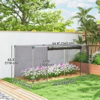 Outsunny Galvanized Steel Crop Cage, Plant Protection Tent with Zippered Door, 8' x 4', Black(m-3)