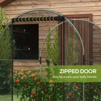 Outsunny 4.9' x 3.9' Crop Cage with Zipper Roll-Up Door, Mesh Plant Protection Tent from Animals with Galvanised Steel Frame(m-7)