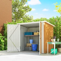 Outsunny 5' x 3' Metal Garden Storage Shed, Tool House with Double Doors for Backyard, Patio, Lawn(m-1)