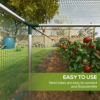 Outsunny 12.2' x 4.1' Plant Protection Cage with Zipper Roll-Up Door, Plant Protector from Animals with Galvanised Steel Frame(m-5)