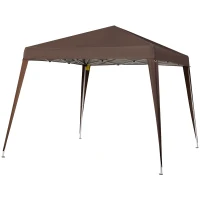 Outsunny 8' x 8' Pop Up Canopy, Outdoor Folding Tent, Portable Party Tent with Carrying Bag for Camping, Party, Picnic, Coffee(m-2)