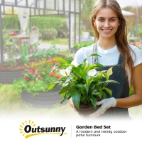 Outsunny 6' x 3' x 1' Large Outdoor Planter Box, Galvanized Raised Garden Bed with Metal Plant Stake, Dark Grey(m-10)