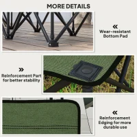 Outsunny 6 Seat Folding Camping Chair with Cup Holder and Carrying Case for Camping, Picnic, Sports Events, Dark Green(m-7)