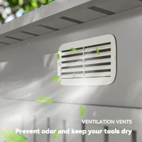 Outsunny 8 x 4FT Galvanized Garden Storage Shed, Metal Outdoor Shed with Double Doors and 2 Vents, Light Grey(m-7)