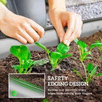 Outsunny 4.9 x 2 x 1ft Galvanized Raised Garden Bed Kit, Metal Planter Box with Safety Edging, Silver(m-6)