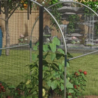 Outsunny 4.9' x 3.9' Crop Cage with Zipper Roll-Up Door, Mesh Plant Protection Tent from Animals with Galvanised Steel Frame(m-10)