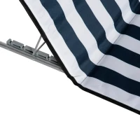 Outsunny 2 Pieces Beach Lounge Chair, Outdoor Folding Chaise Lounge Set w/ Pillow for Sunbath, Snap, Blue and White(m-10)