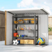 Outsunny 5' x 3' Metal Garden Storage Shed, Tool House with Double Doors for Backyard, Patio, Lawn(m-7)