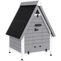 PawHut Chicken Coop for 2 Chickens, Outdoor Wooden Chicken House with Removable Nesting Box & Roosting Bar, Tray, Ramp(m-11)
