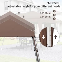 Outsunny 8' x 8' Pop Up Canopy, Outdoor Folding Tent, Portable Party Tent with Carrying Bag for Camping, Party, Picnic, Coffee(m-7)