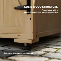 Outsunny Wooden Outdoor Storage Cabinet, Garden Shed Potting Shed with Shelf and Double Doors, Natural(m-7)