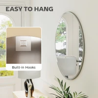 HOMCOM 24" Decorative Wall Mirror for Bedroom Living Room, Modern Round Bathroom Mirror for Home Decor, Silver(m-6)